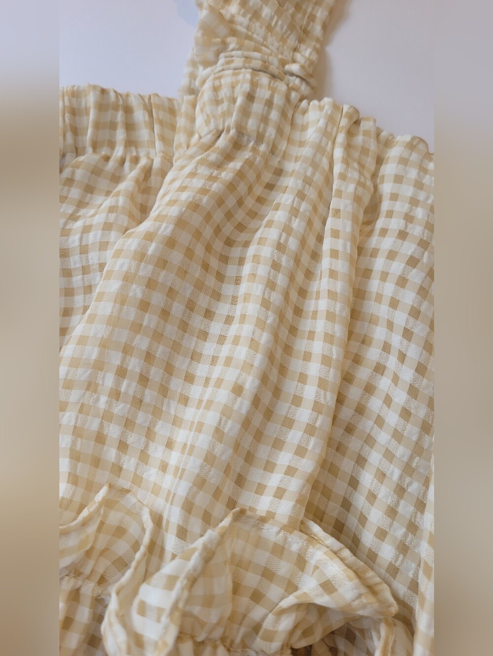 Mable Yellow Gingham Tiered Ruffle Midi Dress Medium/Large Excellent Condition - Picture 9 of 9